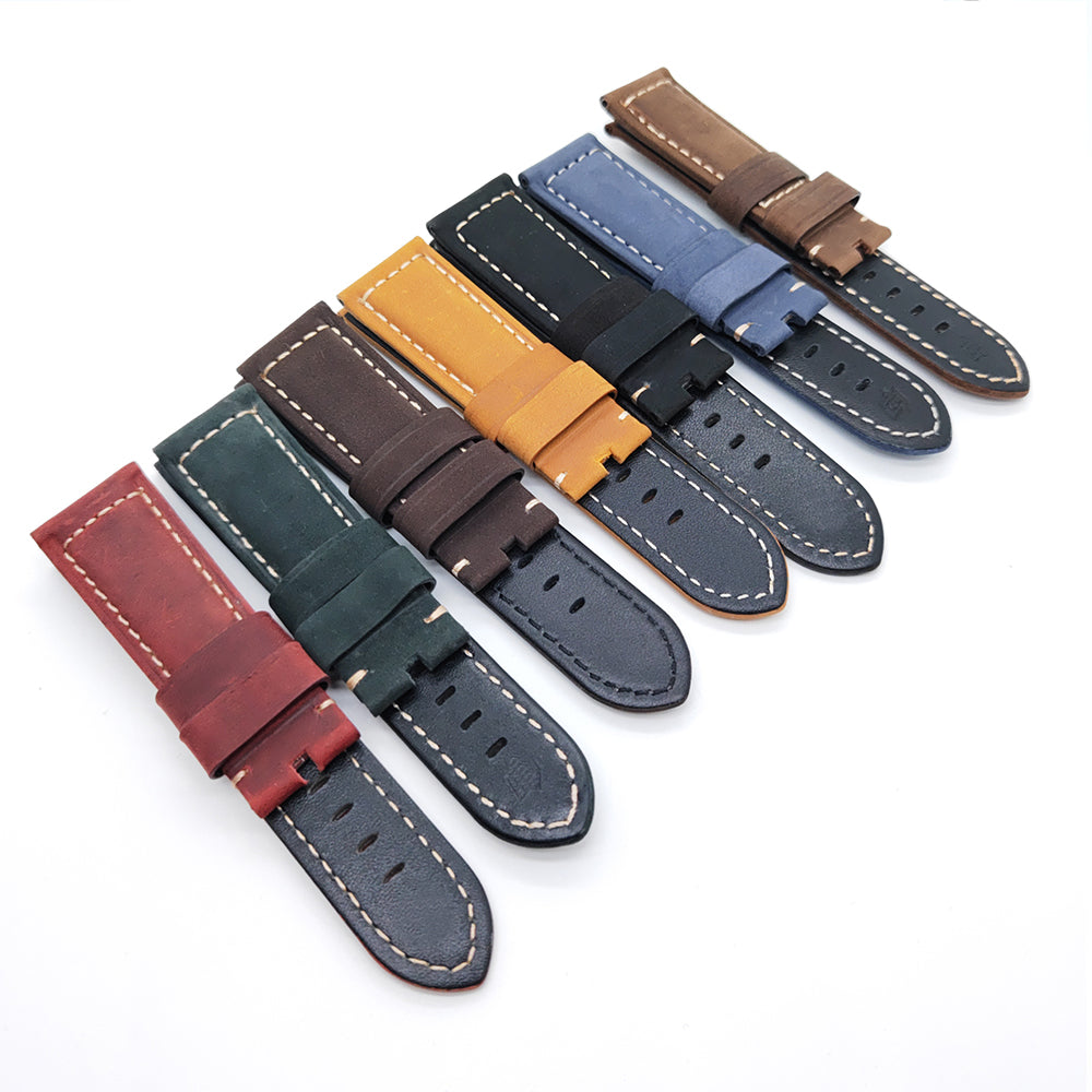 24mm / 22mm Calf Leather for 22mm Tang buckle PAM PAM111 Suede lether strap Brand