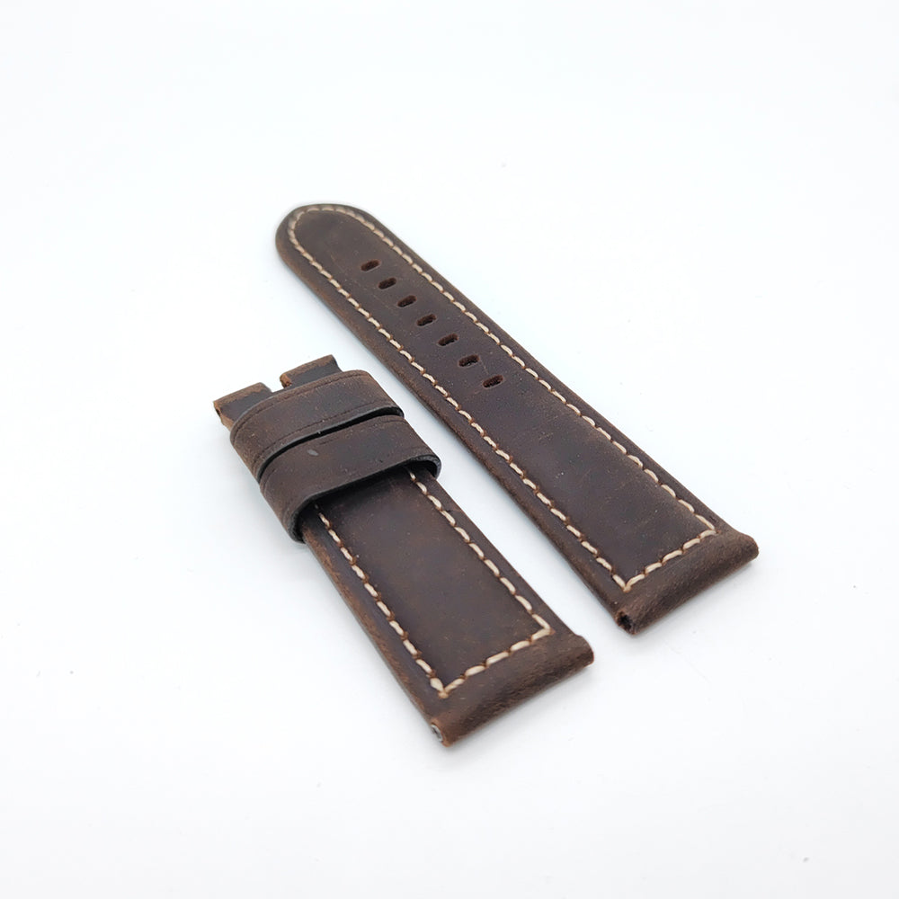 Brown Black Calf Leather for Tang buckle PAM PAM111 Strap 24mm / 22mm Fashion Watch Band