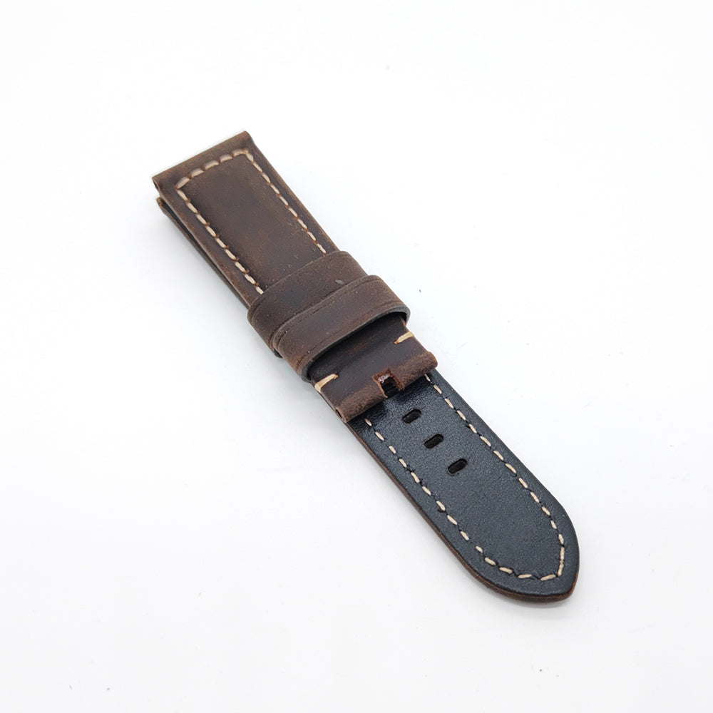 Brown Black Calf Leather for Tang buckle PAM PAM111 Strap 24mm / 22mm Fashion Watch Band