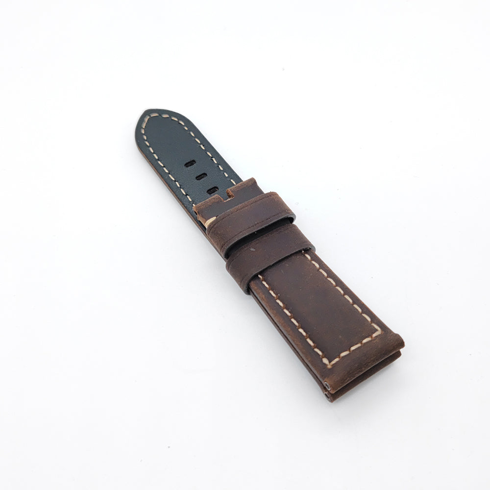 Brown Black Calf Leather for Tang buckle PAM PAM111 Strap 24mm / 22mm Fashion Watch Band