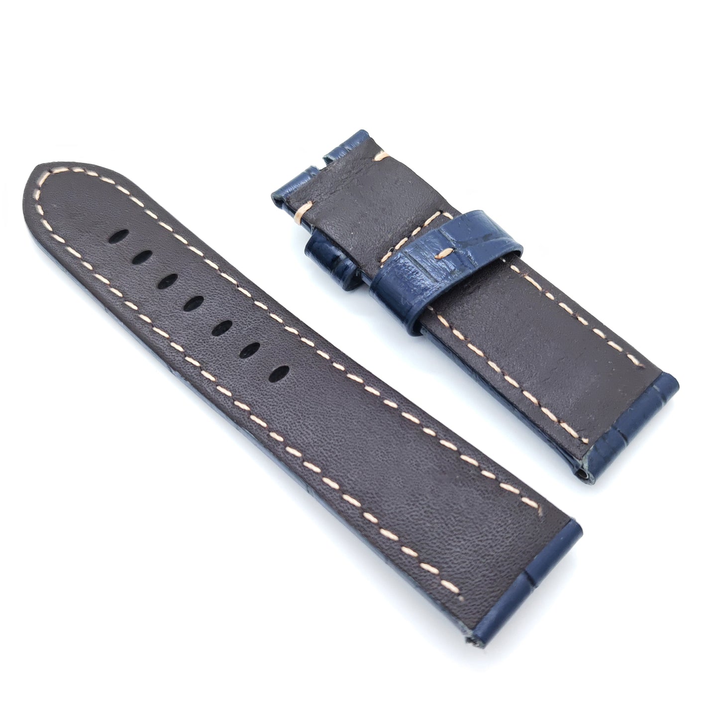 Blue Bamboo Calf Leather Band Strap For PAM RADIOMIR LUMINOR Watch Accessories 24mm 22mm
