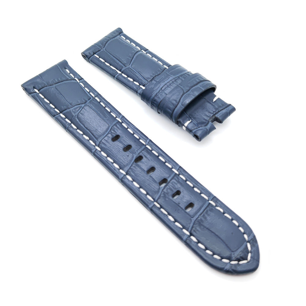 Blue Bamboo Calf Leather Band Strap For PAM RADIOMIR LUMINOR Watch Accessories 24mm 22mm