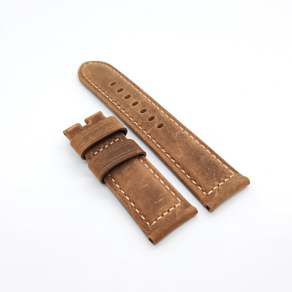 22mm/24mm Dark Brown Calf Leather for Tang buckle PAM Strap Watch Band Premium Quality Watchband Accessories
