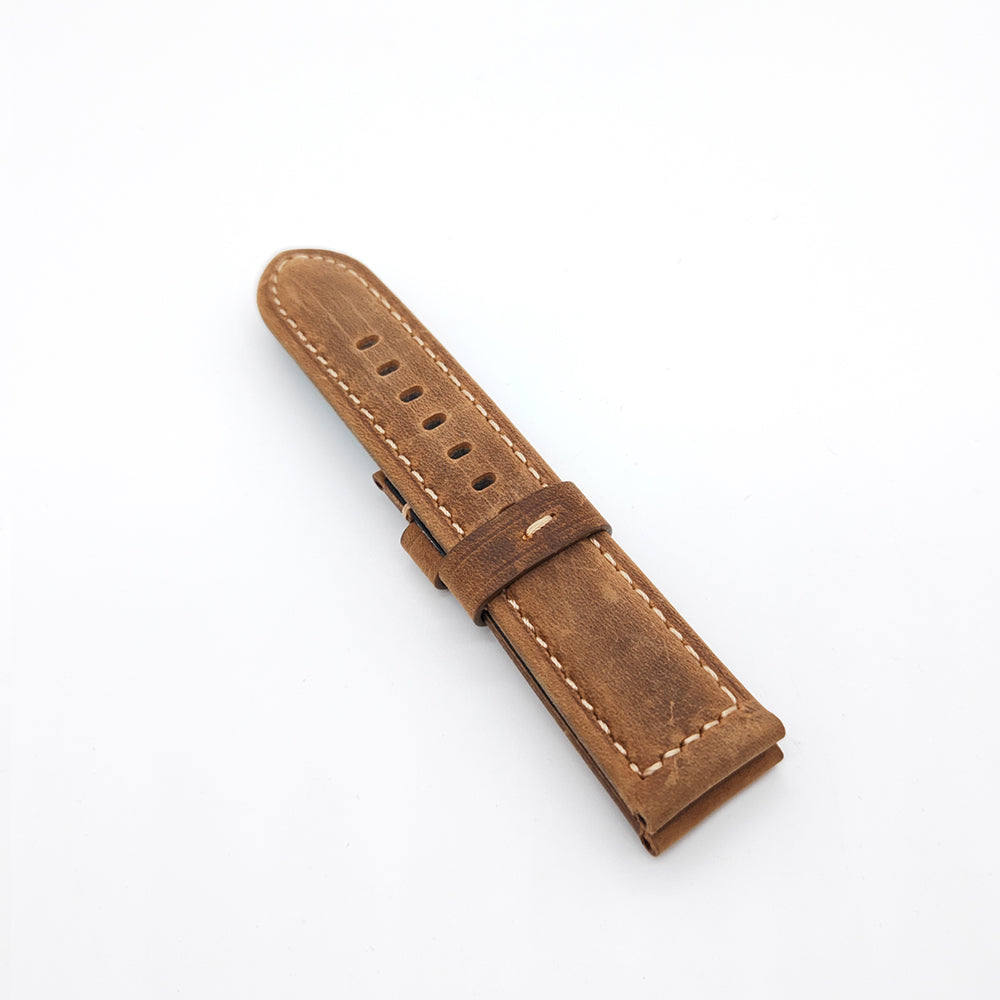 22mm/24mm Dark Brown Calf Leather for Tang buckle PAM Strap Watch Band Premium Quality Watchband Accessories