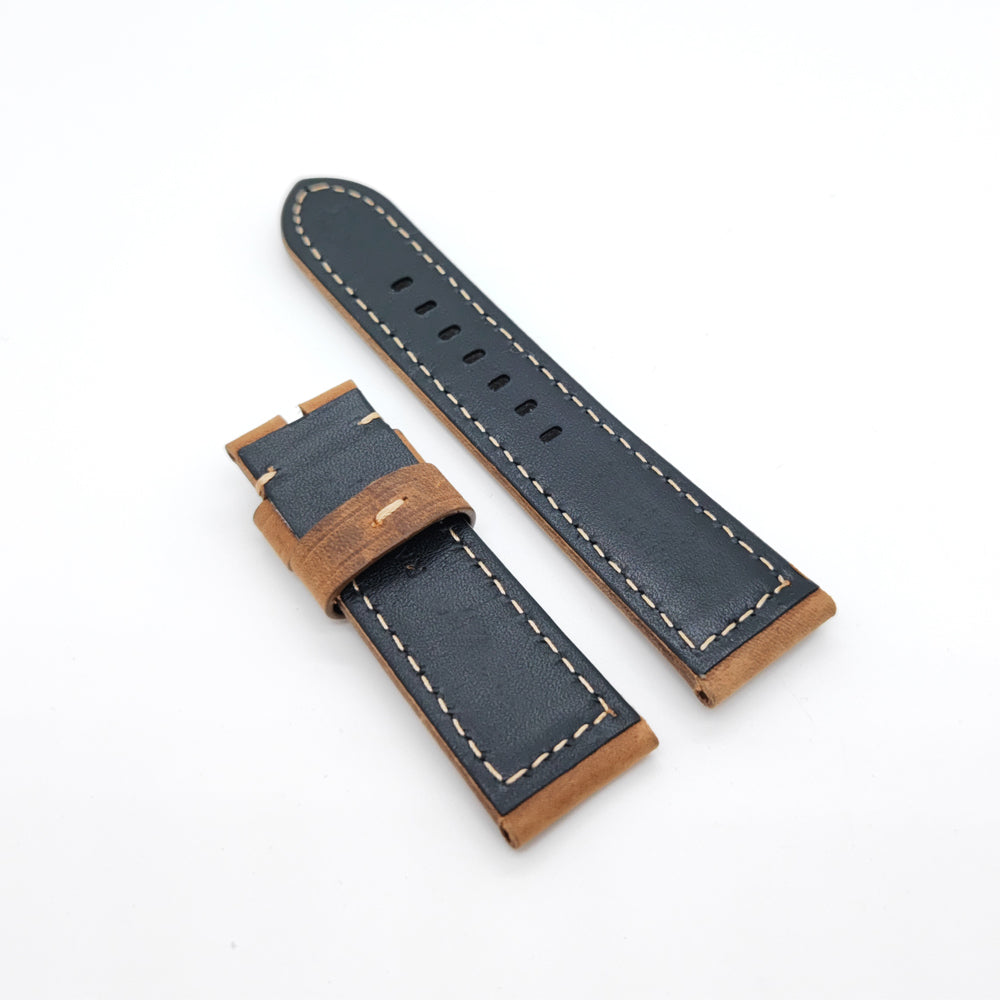 22mm/24mm Dark Brown Calf Leather for Tang buckle PAM Strap Watch Band Premium Quality Watchband Accessories