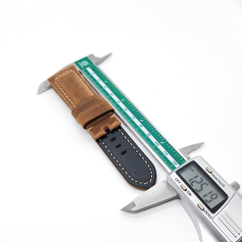 22mm/24mm Dark Brown Calf Leather for Tang buckle PAM Strap Watch Band Premium Quality Watchband Accessories