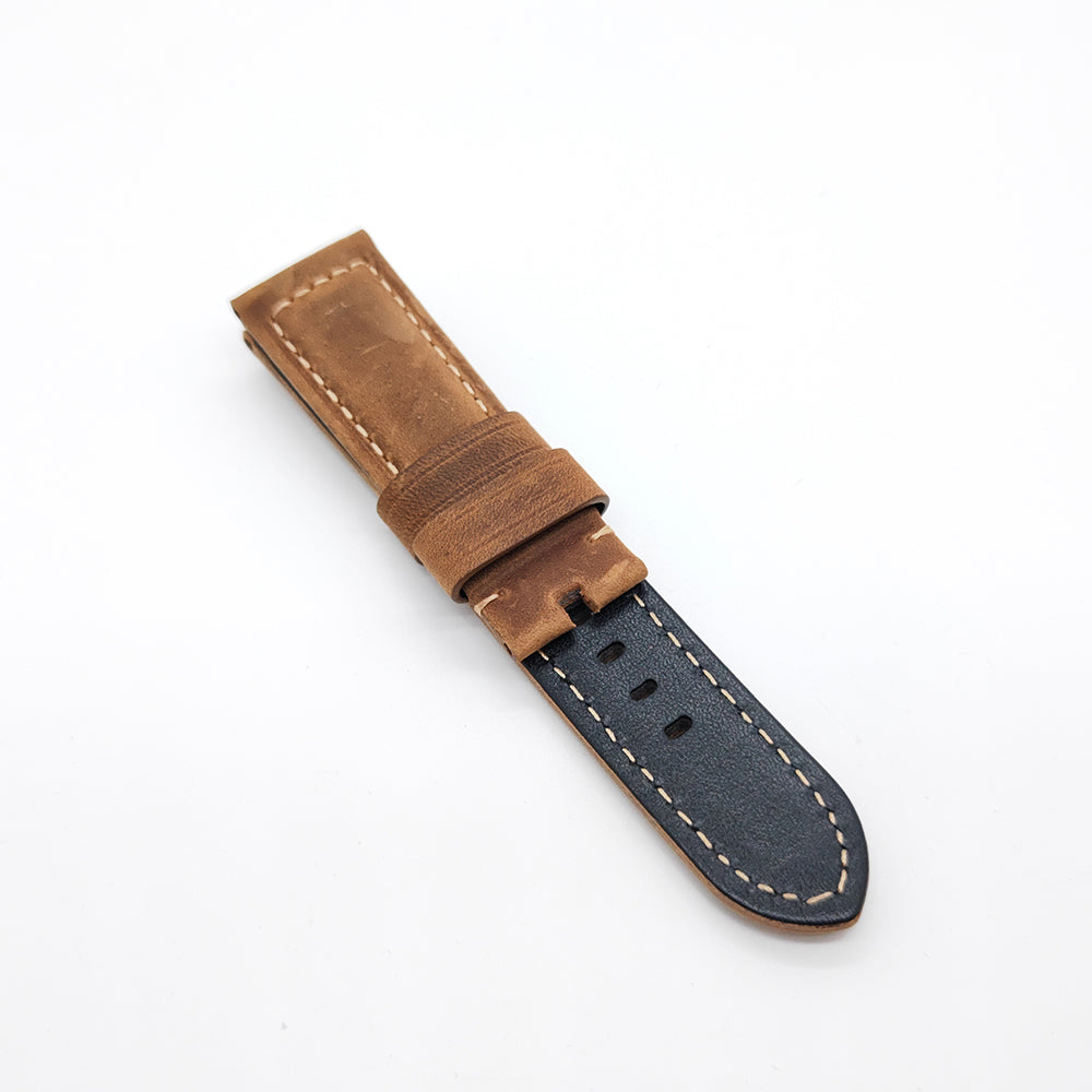 22mm/24mm Dark Brown Calf Leather for Tang buckle PAM Strap Watch Band Premium Quality Watchband Accessories