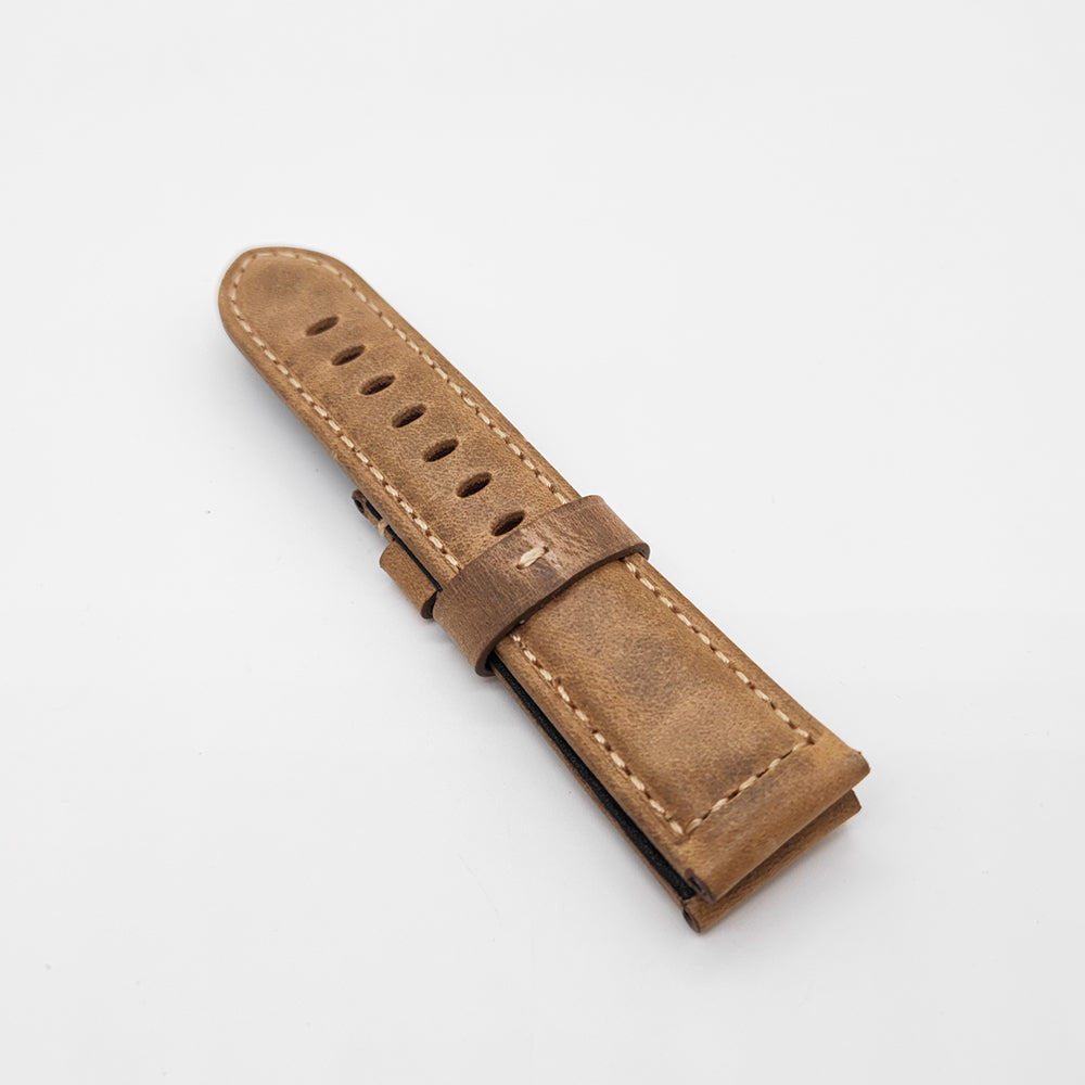 22mm/24mm Brown Calf Leather Strap Watch Band for PAM RADIOMIR LUMINOR