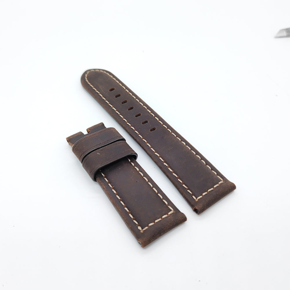 Brown Black Calf Leather for Tang buckle PAM PAM111 Strap 24mm / 22mm Fashion Watch Band