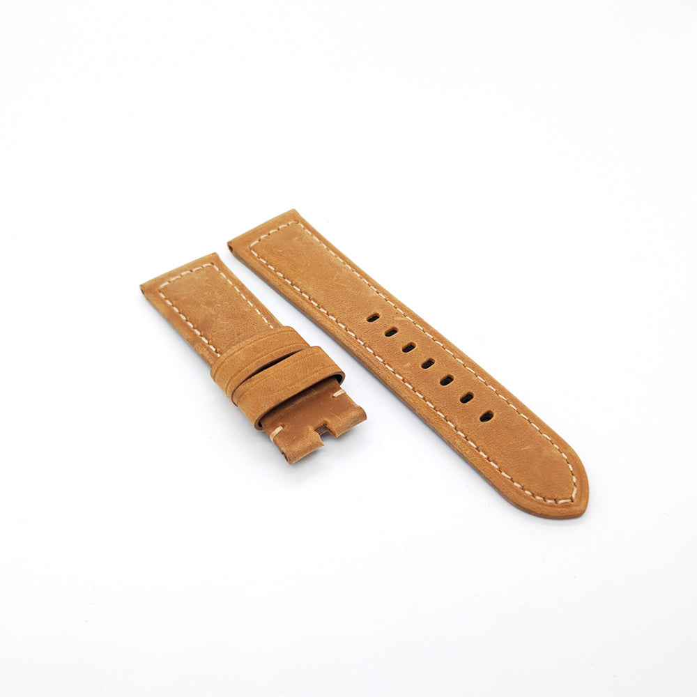 Brown Yellow Calf Leather Strap 24mm / 22mm Watch Band for PAM RADIOMIR LUMINOR Premium Quality Watchband Accessories