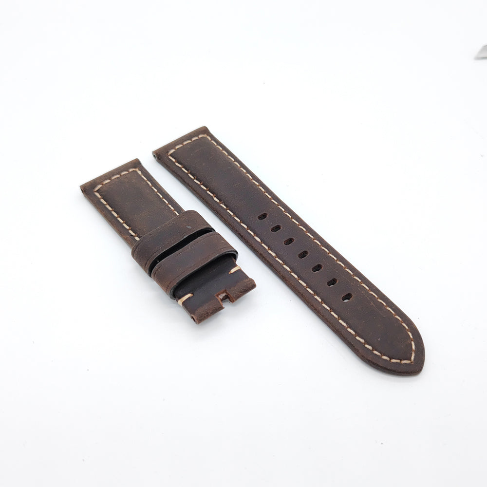 Brown Black Calf Leather for Tang buckle PAM PAM111 Strap 24mm / 22mm Fashion Watch Band