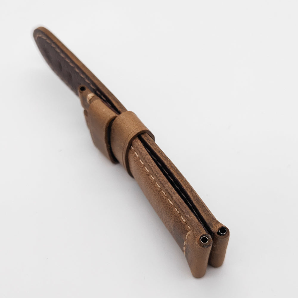 High quality 24mm / 22mm Brown Waxy Calf Genuine Leather Bracelet PAM Strap Band for Tang buckle