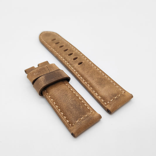 22mm/24mm  Brown Calf Leather Strap Watch Band for PAM RADIOMIR LUMINOR