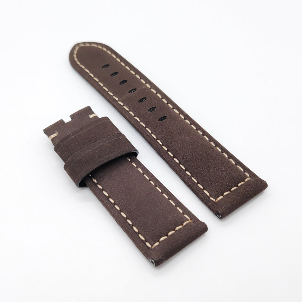 24mm / 22mm Calf Leather for 22mm Tang buckle PAM PAM111 Suede lether strap Brand