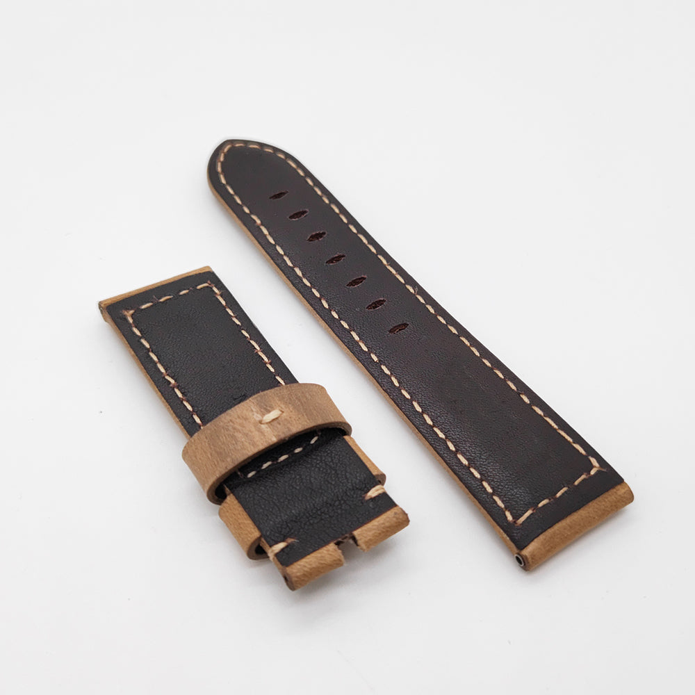 22mm/24mm Brown Calf Leather Strap Watch Band for PAM RADIOMIR LUMINOR