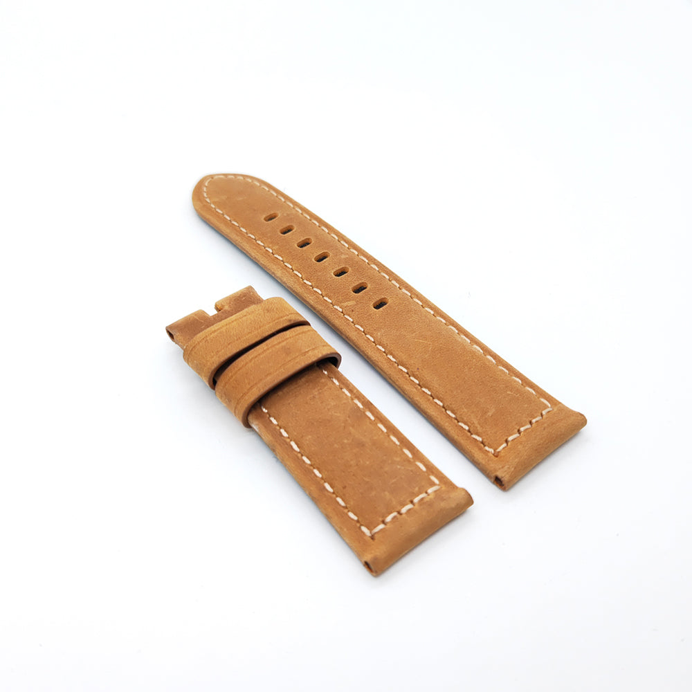 Brown Yellow Calf Leather Strap 24mm / 22mm Watch Band for PAM RADIOMIR LUMINOR Premium Quality Watchband Accessories