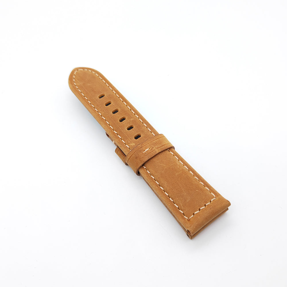 Brown Yellow Calf Leather Strap 24mm / 22mm Watch Band for PAM RADIOMIR LUMINOR Premium Quality Watchband Accessories