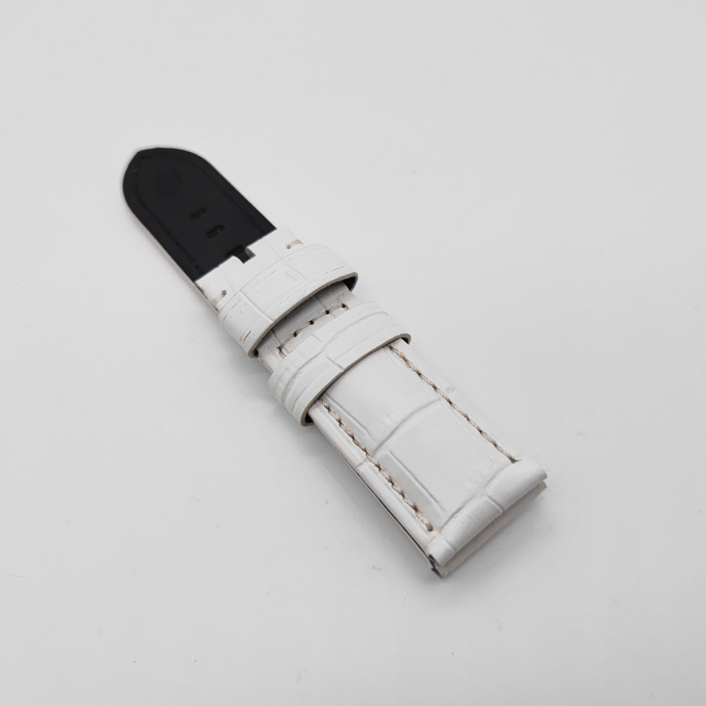 Bamboo Crocodile White Calf Leather Band Strap for PAM LUNMINOR RADIOMIR Watch Band Accessories 24mm/22mm