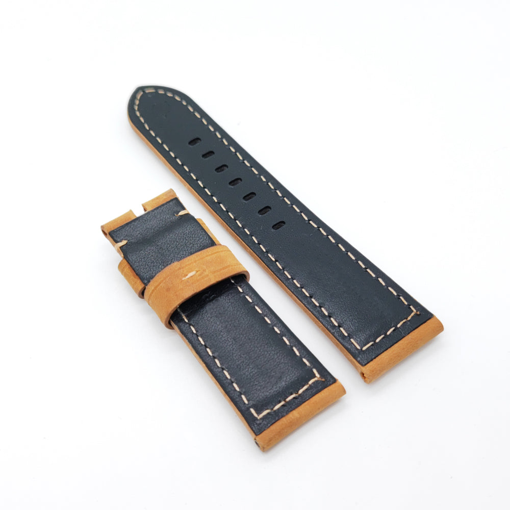 Brown Yellow Calf Leather Strap 24mm / 22mm Watch Band for PAM RADIOMIR LUMINOR Premium Quality Watchband Accessories