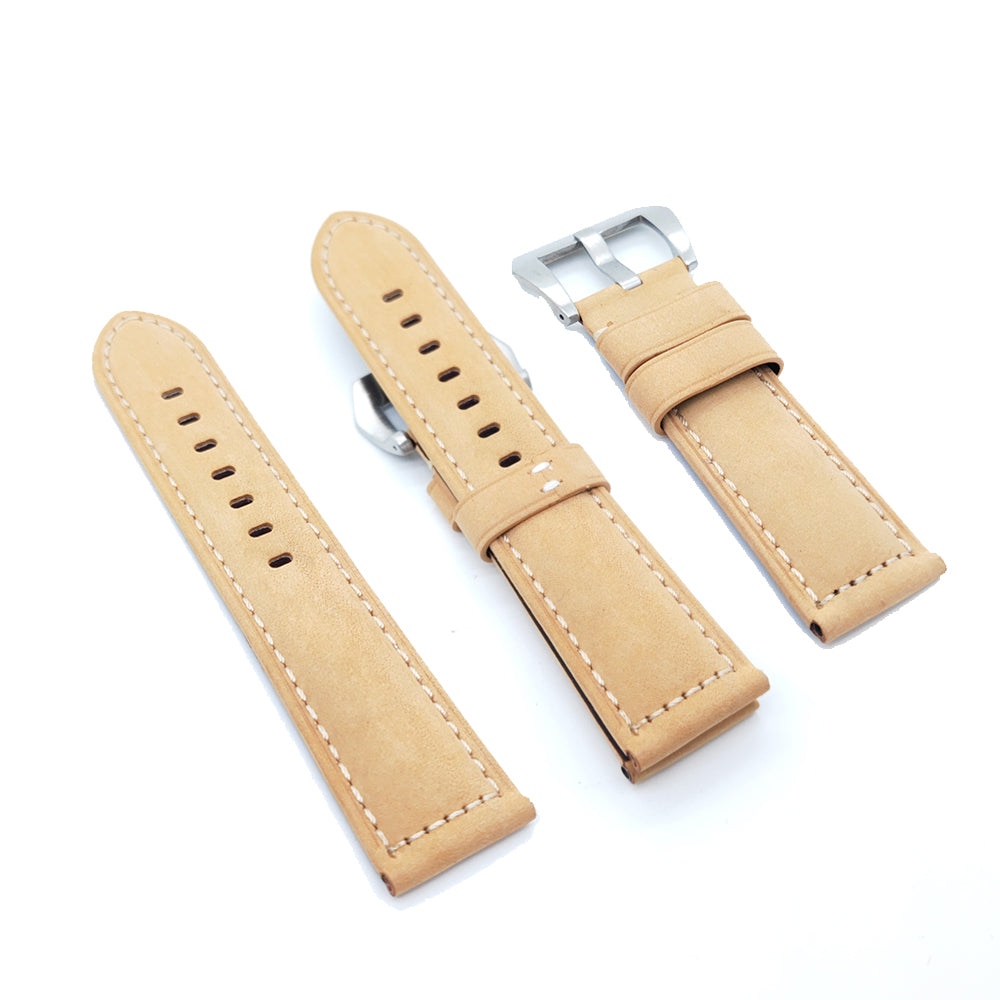 Brown Calf Leather Strap Khaki Watch Band for PAM RADIOMIR LUMINOR Luxury Leather Strap 22mm 24mm