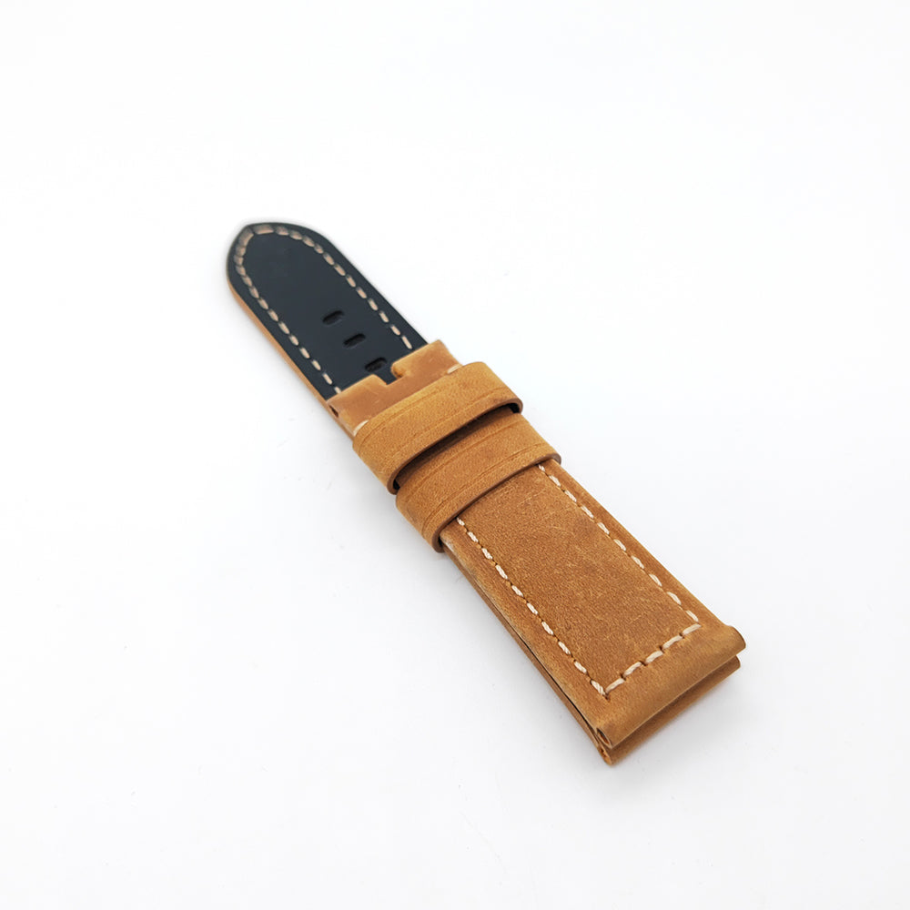 Brown Yellow Calf Leather Strap 24mm / 22mm Watch Band for PAM RADIOMIR LUMINOR Premium Quality Watchband Accessories