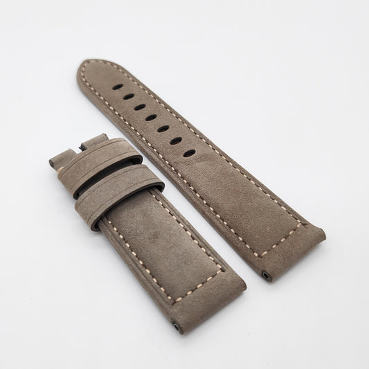 Correa de piel de becerro gris y verde con cierre desplegable de 24 mm/22 mm para reloj PAM PAM111